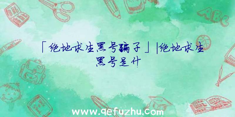 「绝地求生黑号骗子」|绝地求生黑号是什